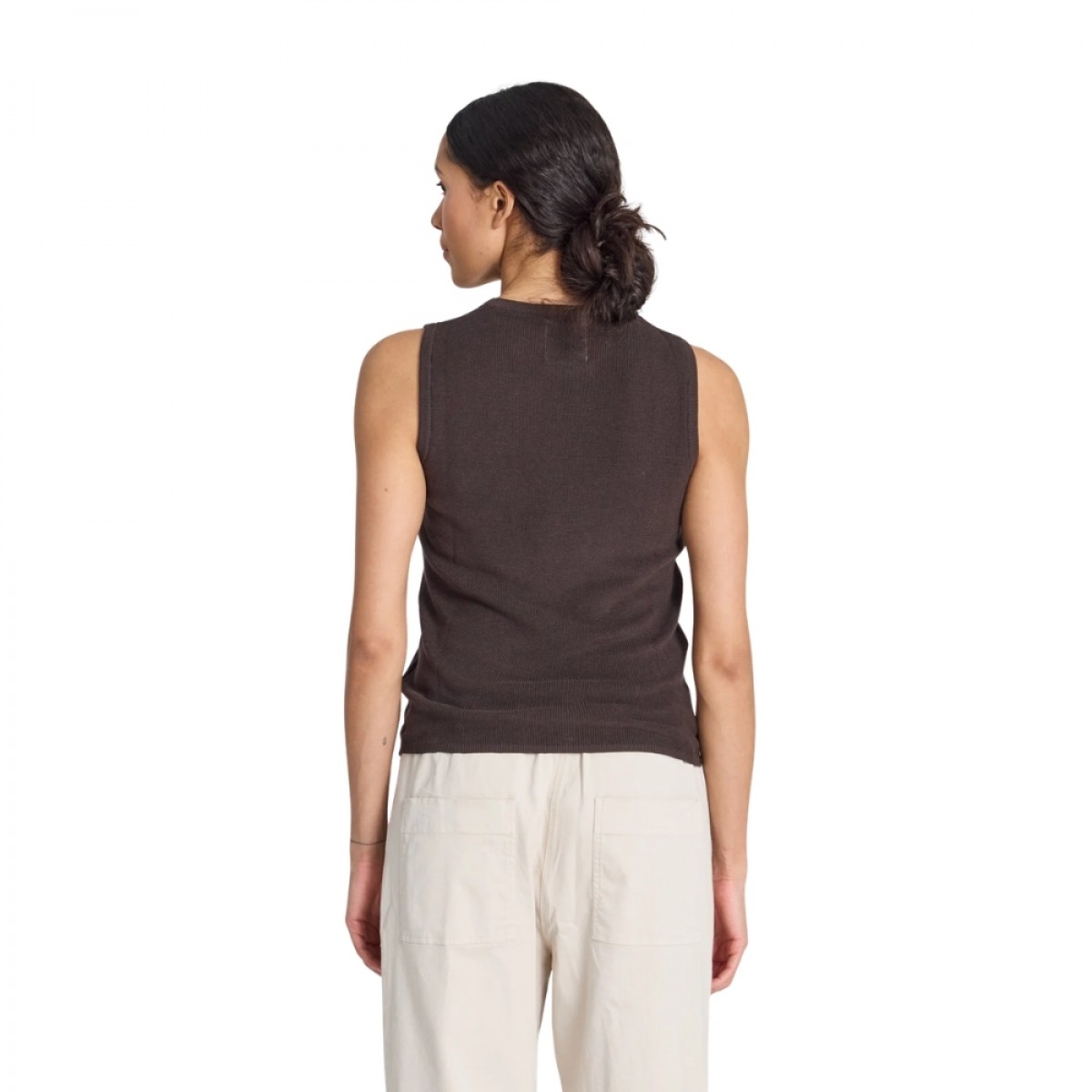 sofie cotton rib top - mulch - ryg