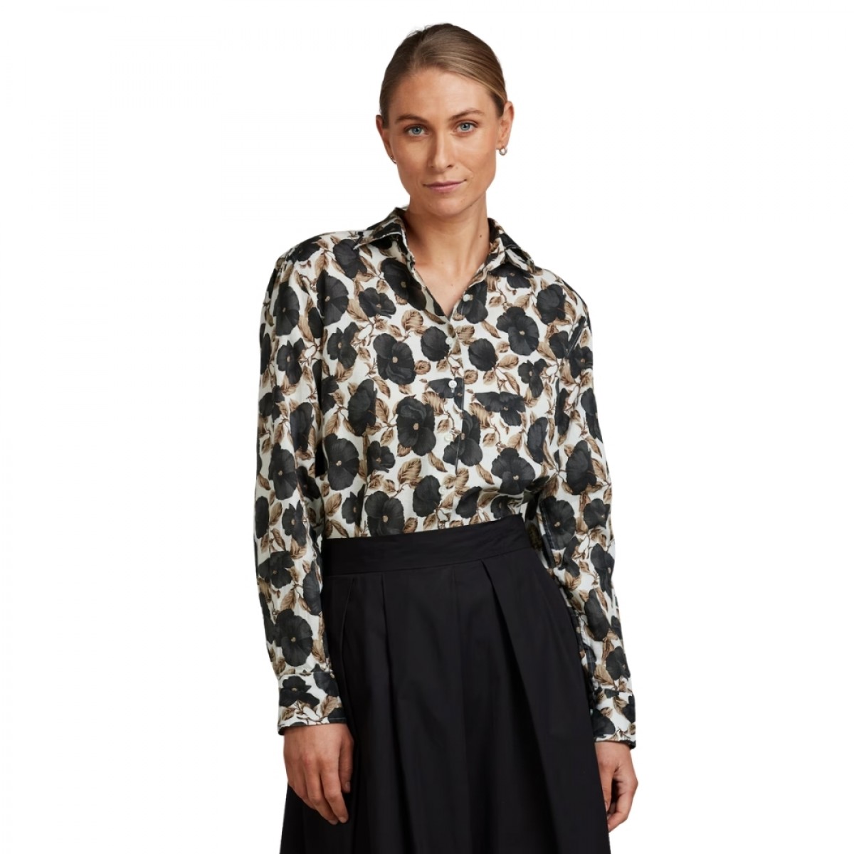 siri shirt black pattern - black