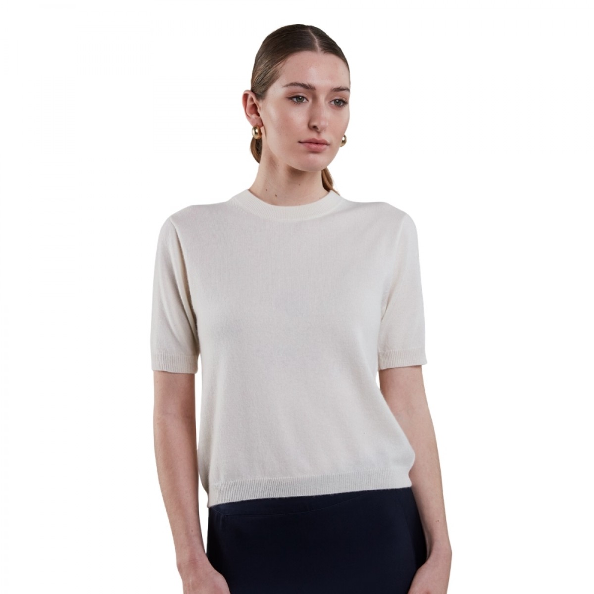 janet short sleeve knit - off white
