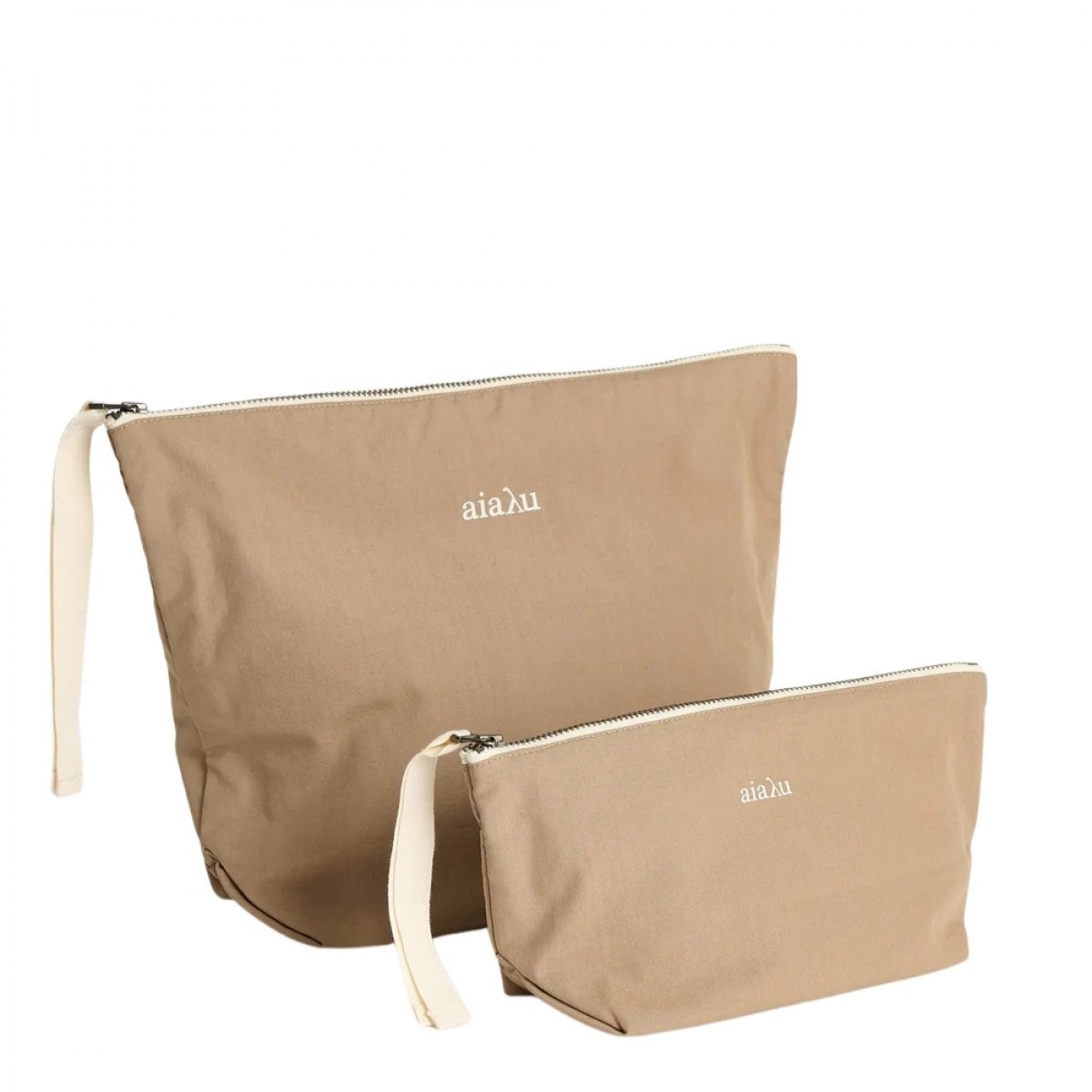 pouch mini heavy poplin - light earth - sæt