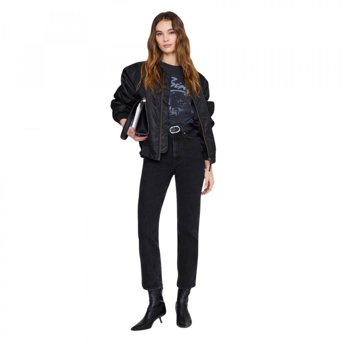 anine bing kent tee eagle - vintage black - look