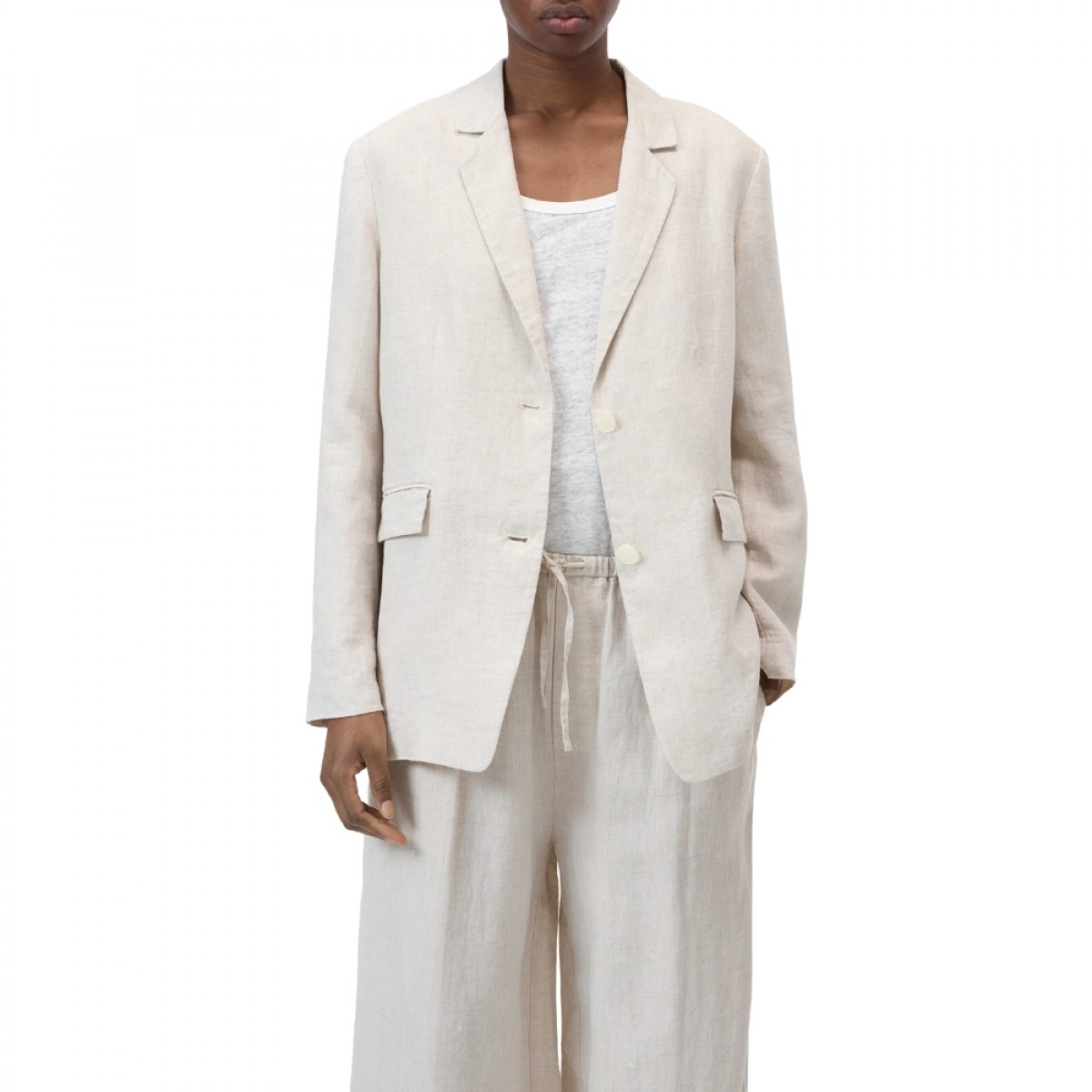 closed lola blazer linen - mud grey