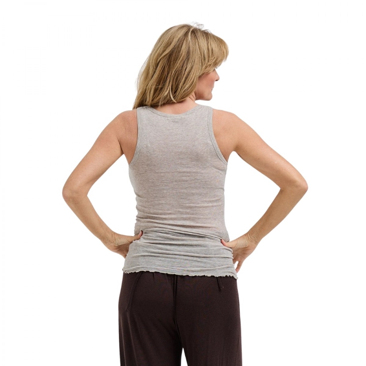 bella tank top - desert melange - model ryg