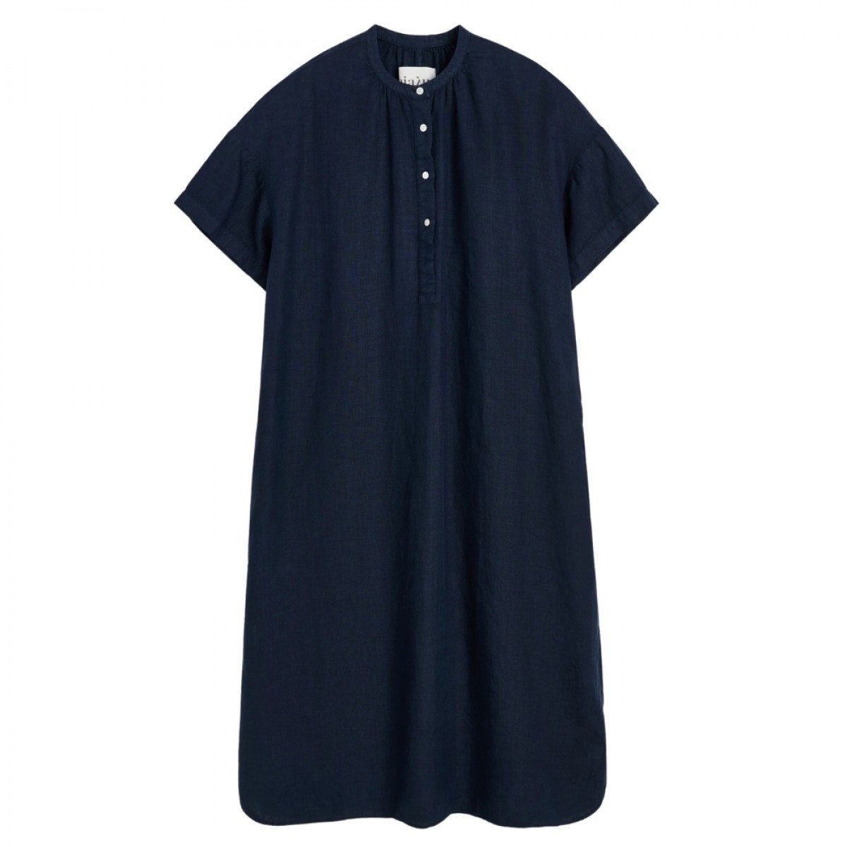 aiayu cille dress linen - navy - front