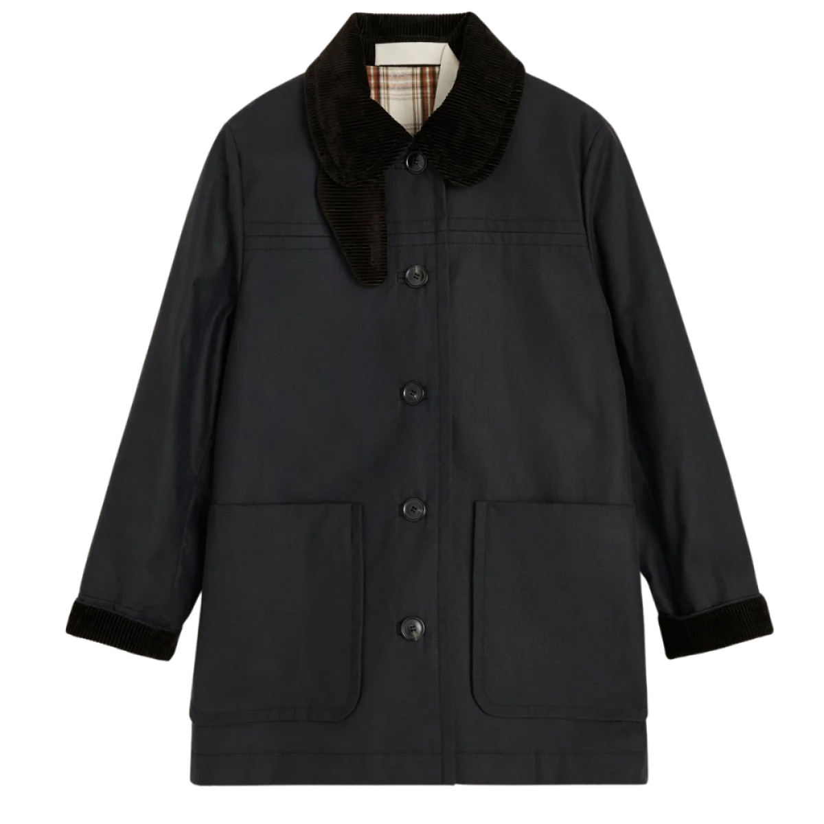aiayu jamie jacket ripstop oilskin - antracite - front