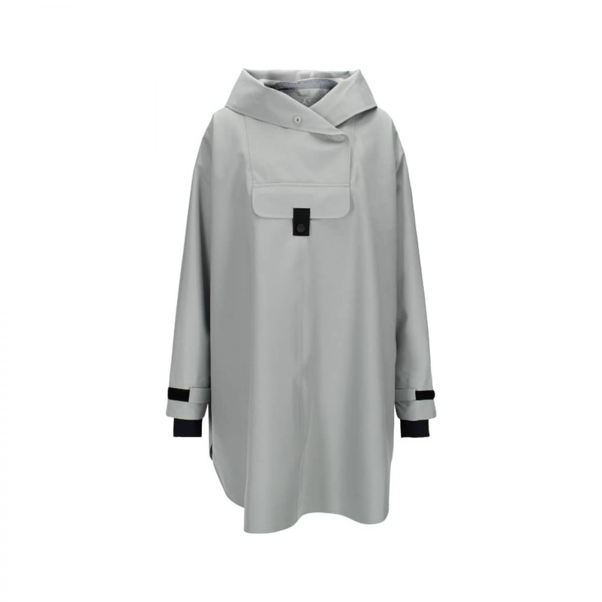 bergen regn poncho - gray - front