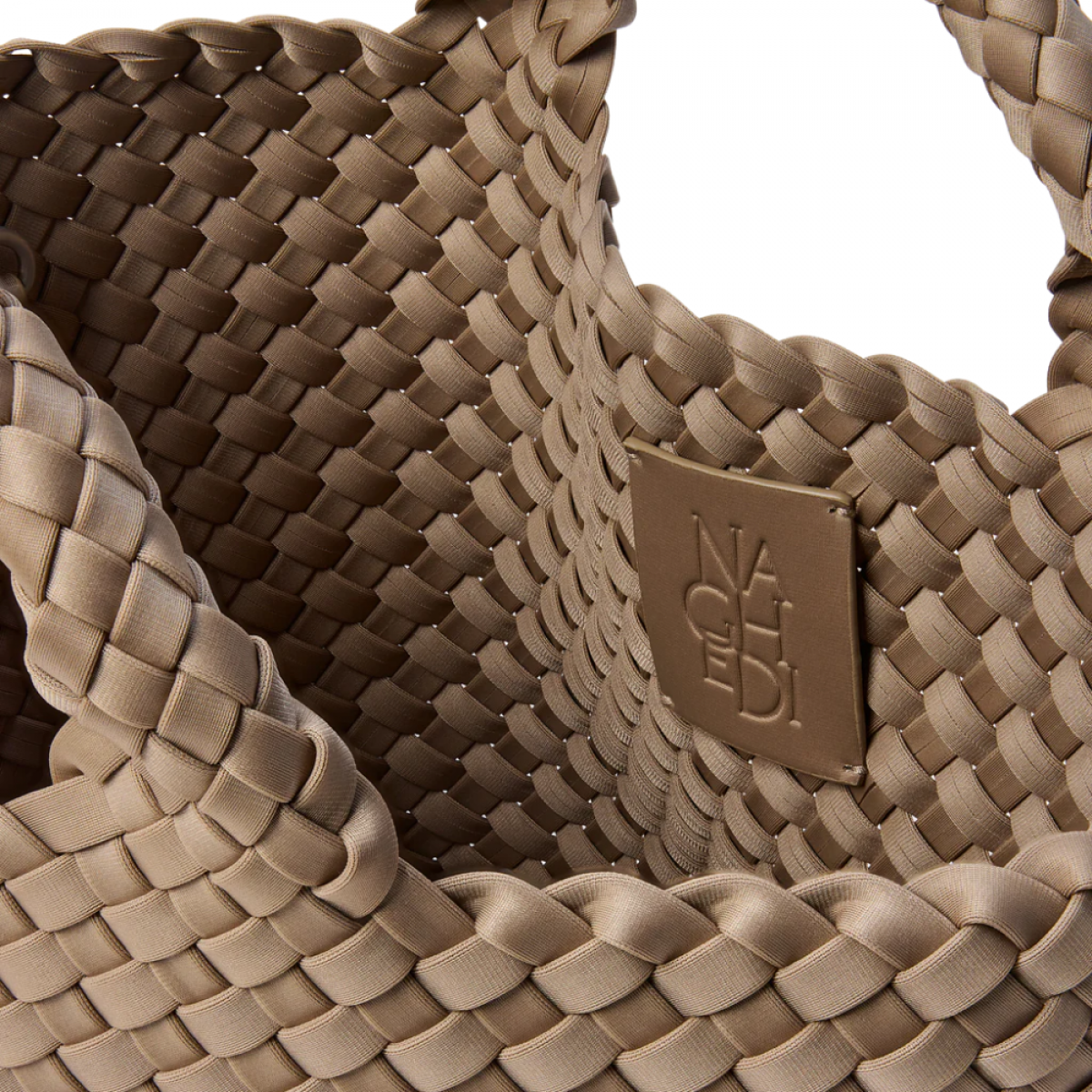 st barths small tote - cashmere - logo
