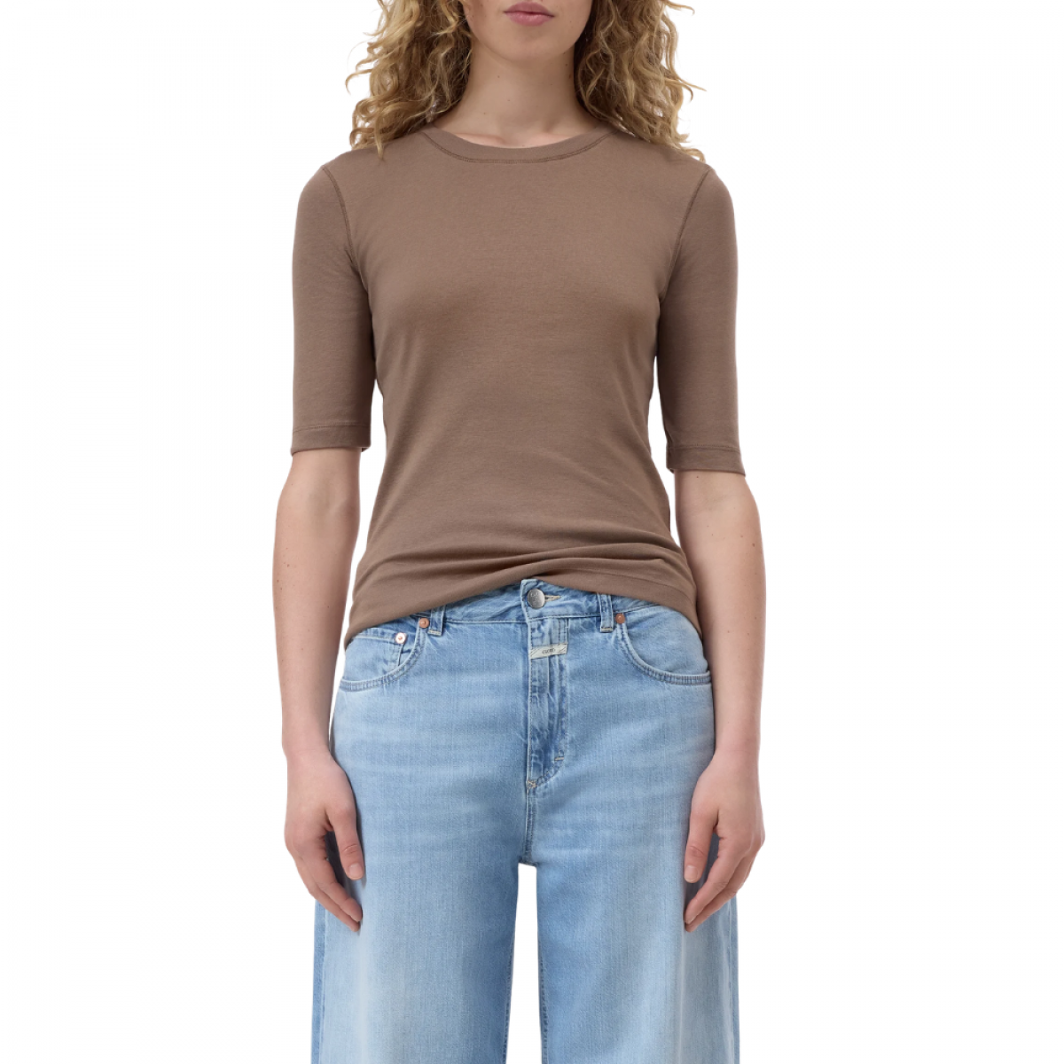 closed crewneck shortsleeve tee - hazel beige 