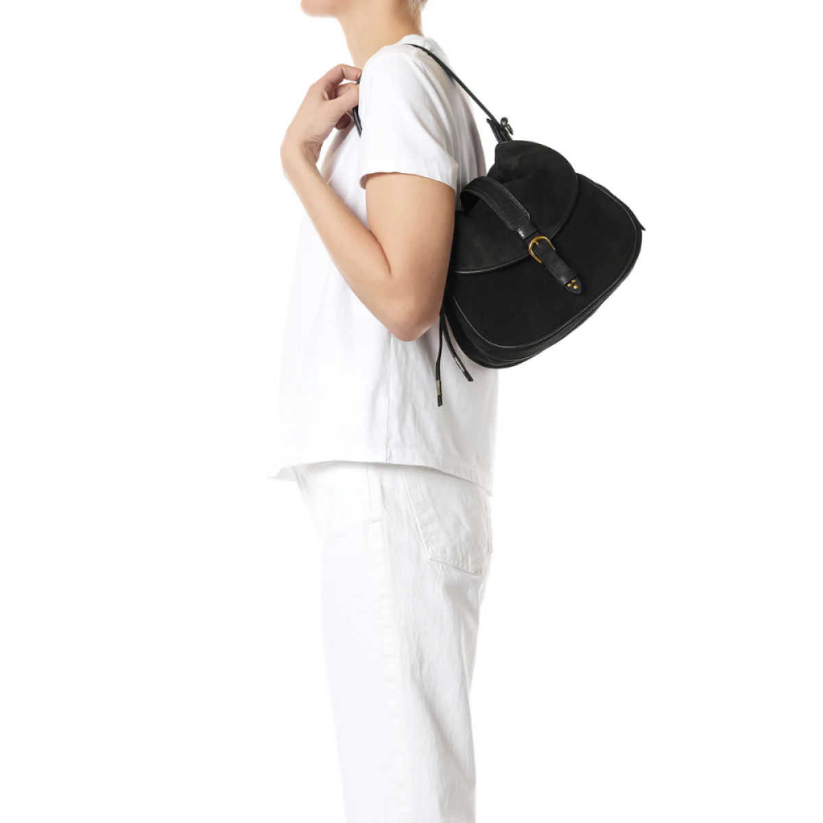 jerome dreyfuss gildas - split suede noir - model front