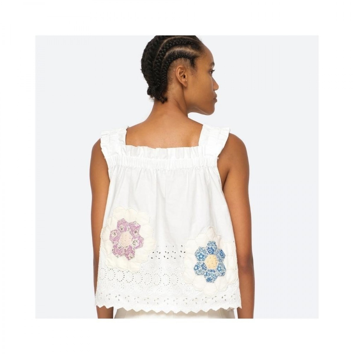 violette patch top - white - bagfra