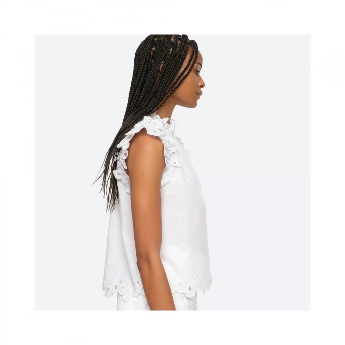 lee embroidery tank - white - fra siden 