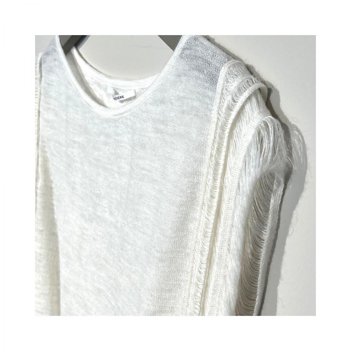 knit top pomandere - white - detalje