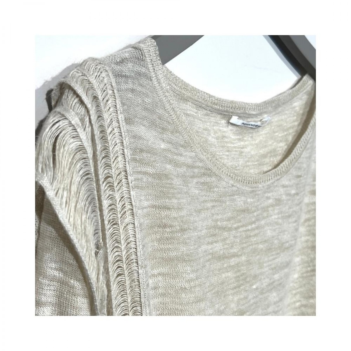 knit pomandere - pearl grey - detalje