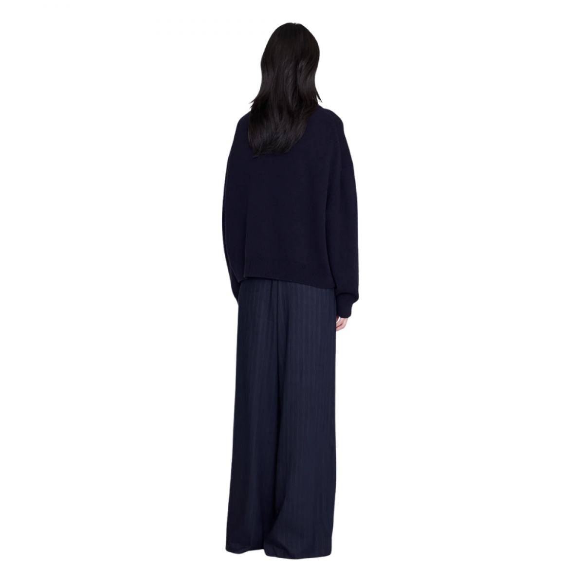 anine bing lee polo sweater - navy - ryg 