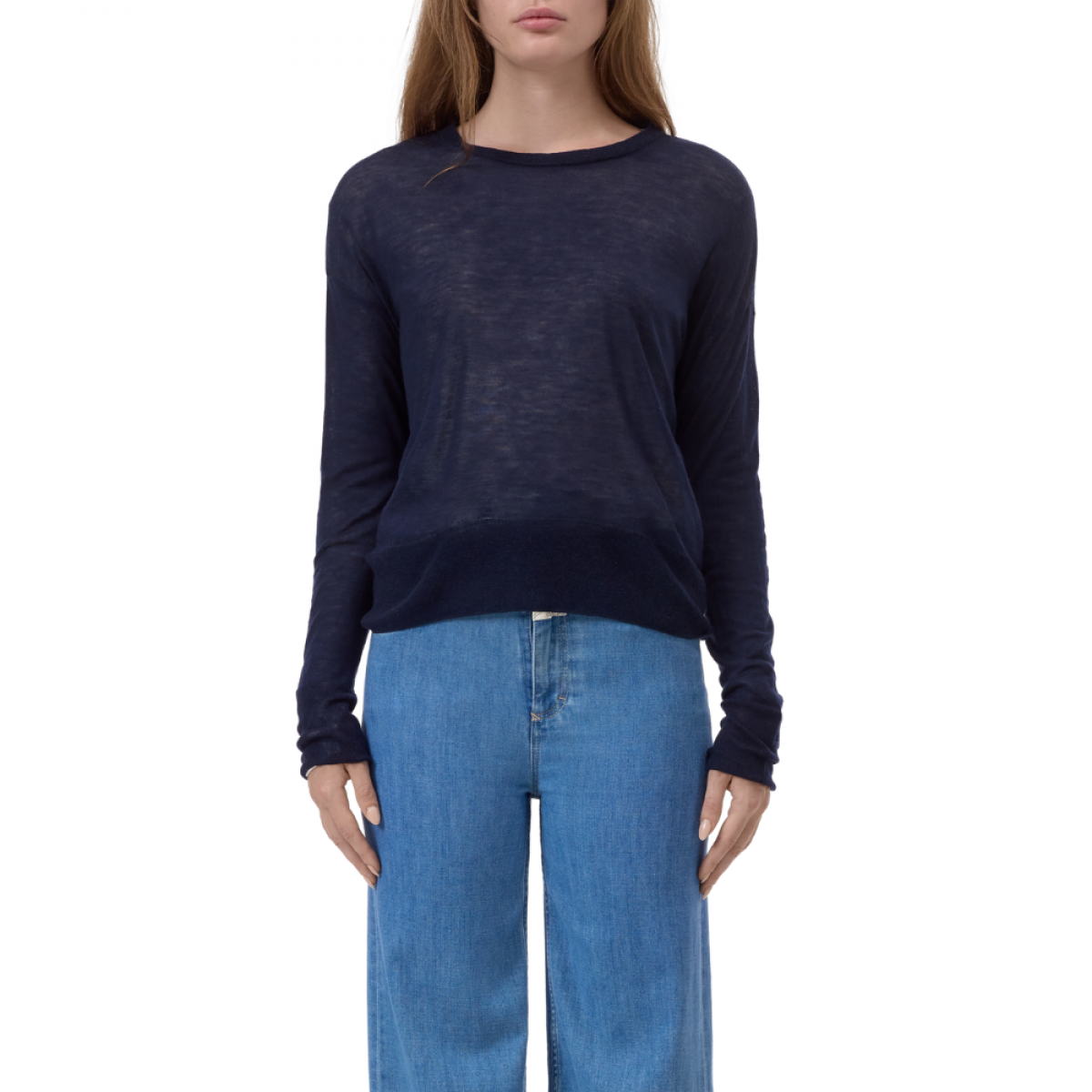 closed crew neck long sleeve - dark night 