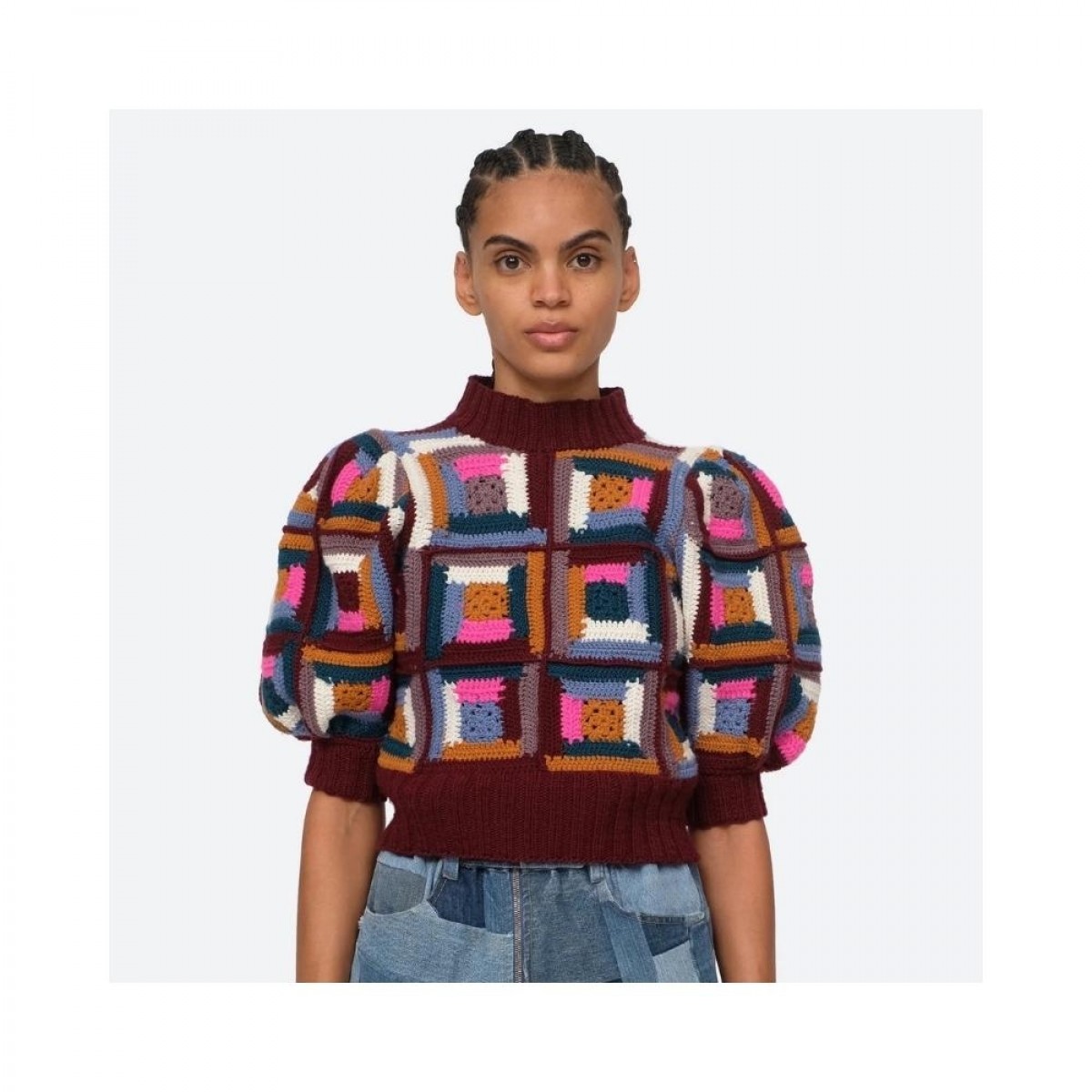 camryn s/s sweater - multi - model front