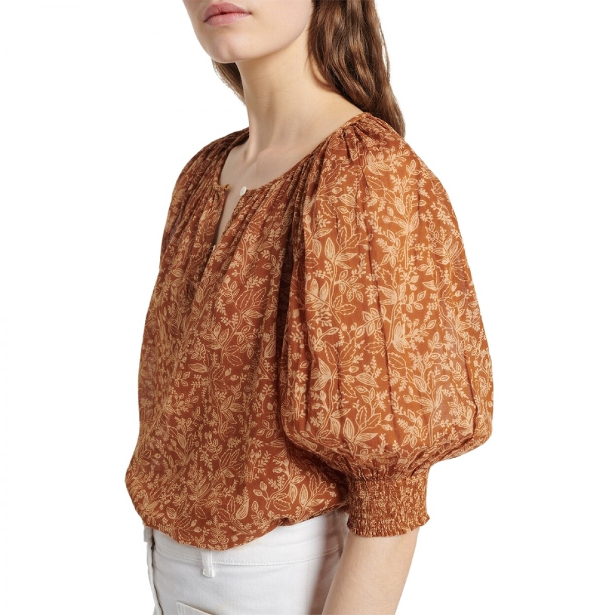 seban blouse - cinnamon - fra siden 