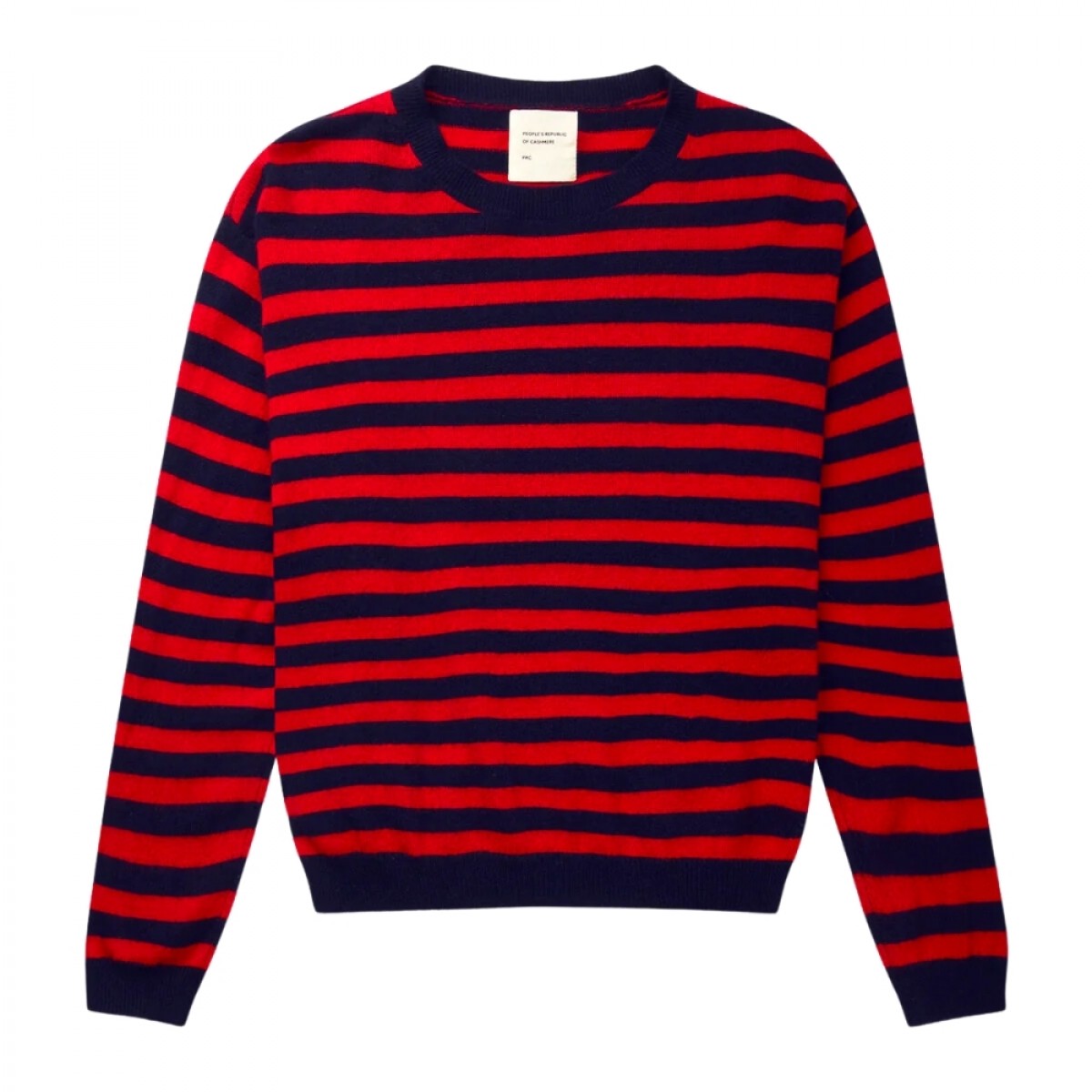 womens roundneck - navy/bright red - front