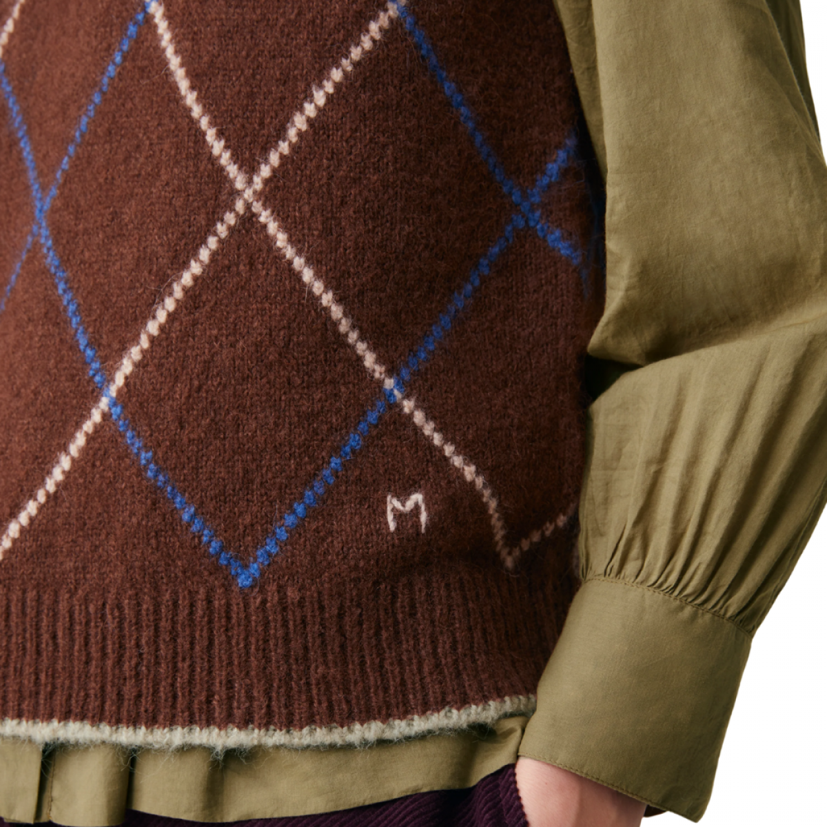moismont sweater vest eddy no 234 - brown - rib