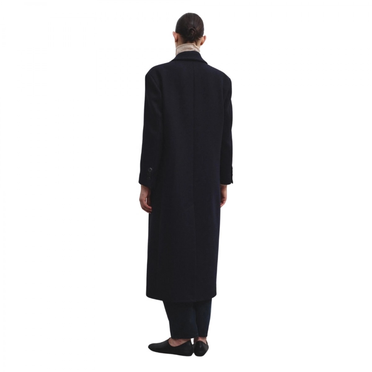 pomandére double-breasted coat - night blue - ryg