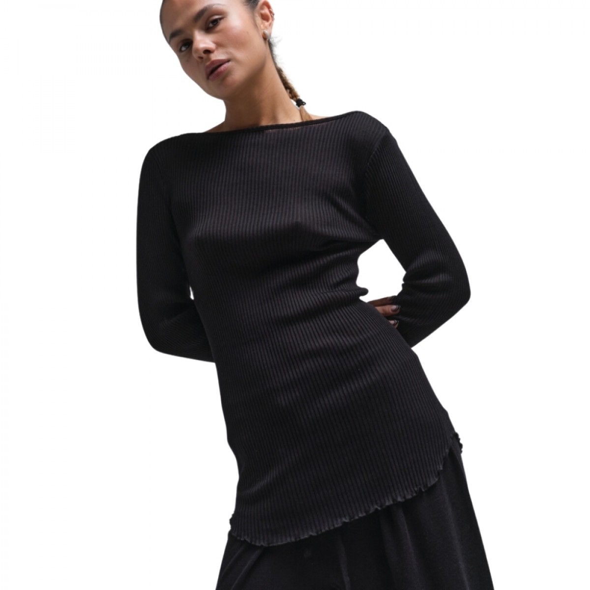elegante blouse - black - model front