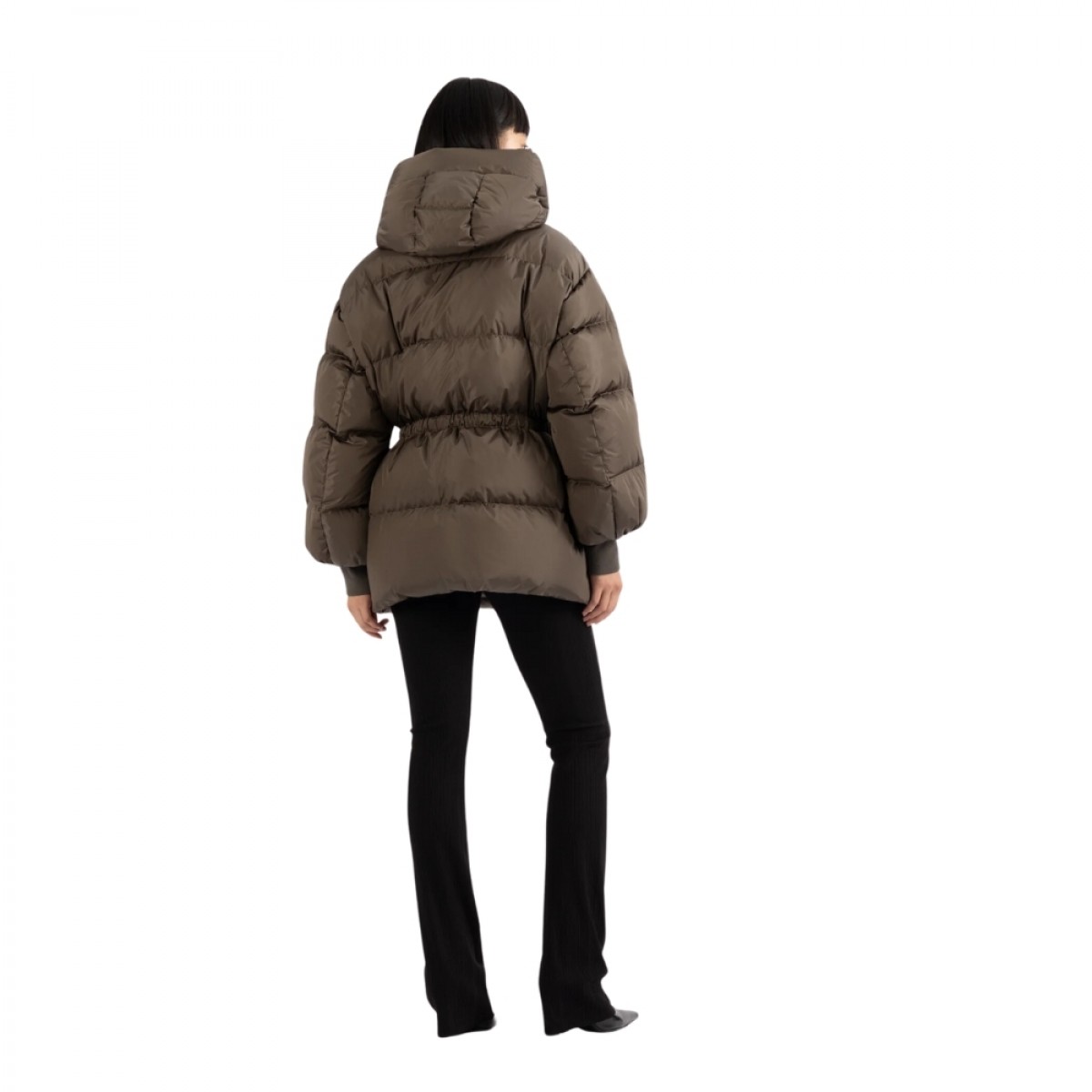 drawstring down jacket aza - foggy green - ryg
