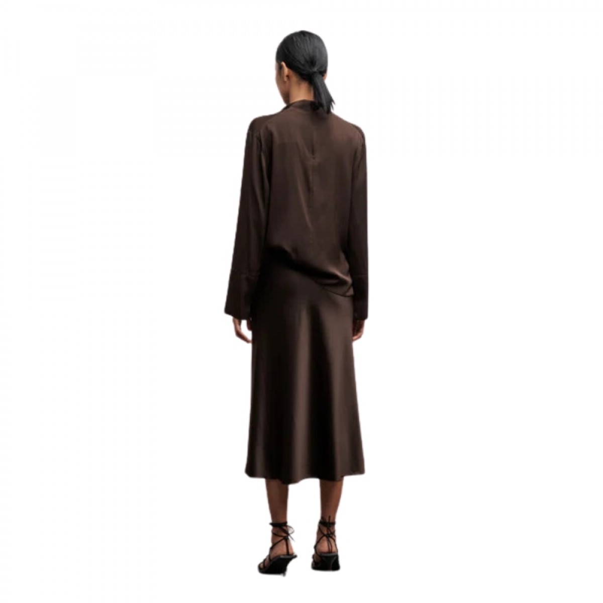 ayumi silk blouse - dark brown - ryg