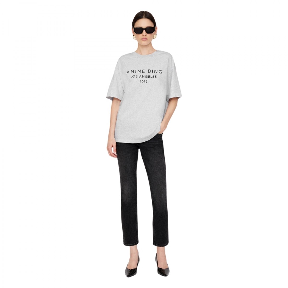 anine bing myers tee - heather grey 