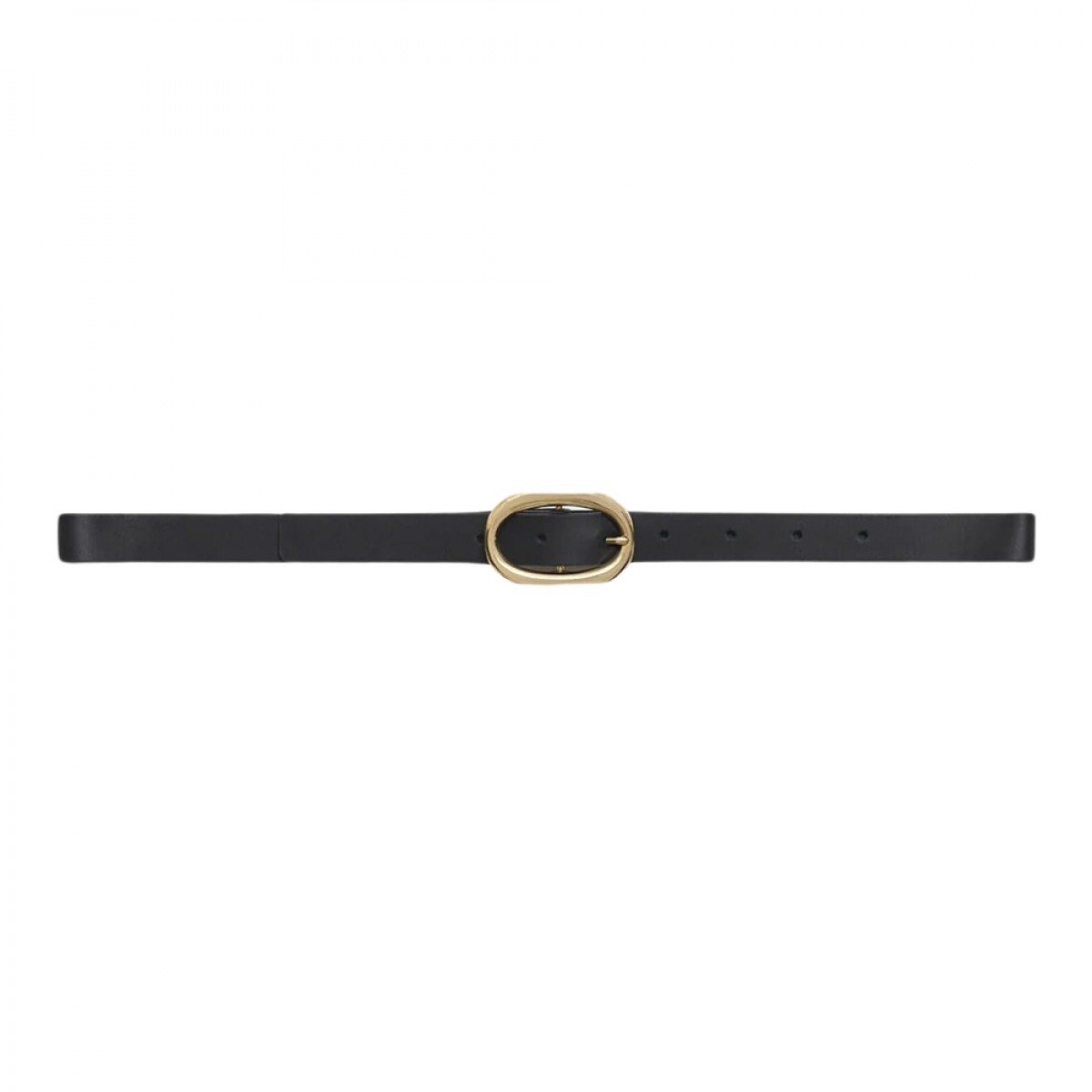 anine bing small signature link belt - black - front