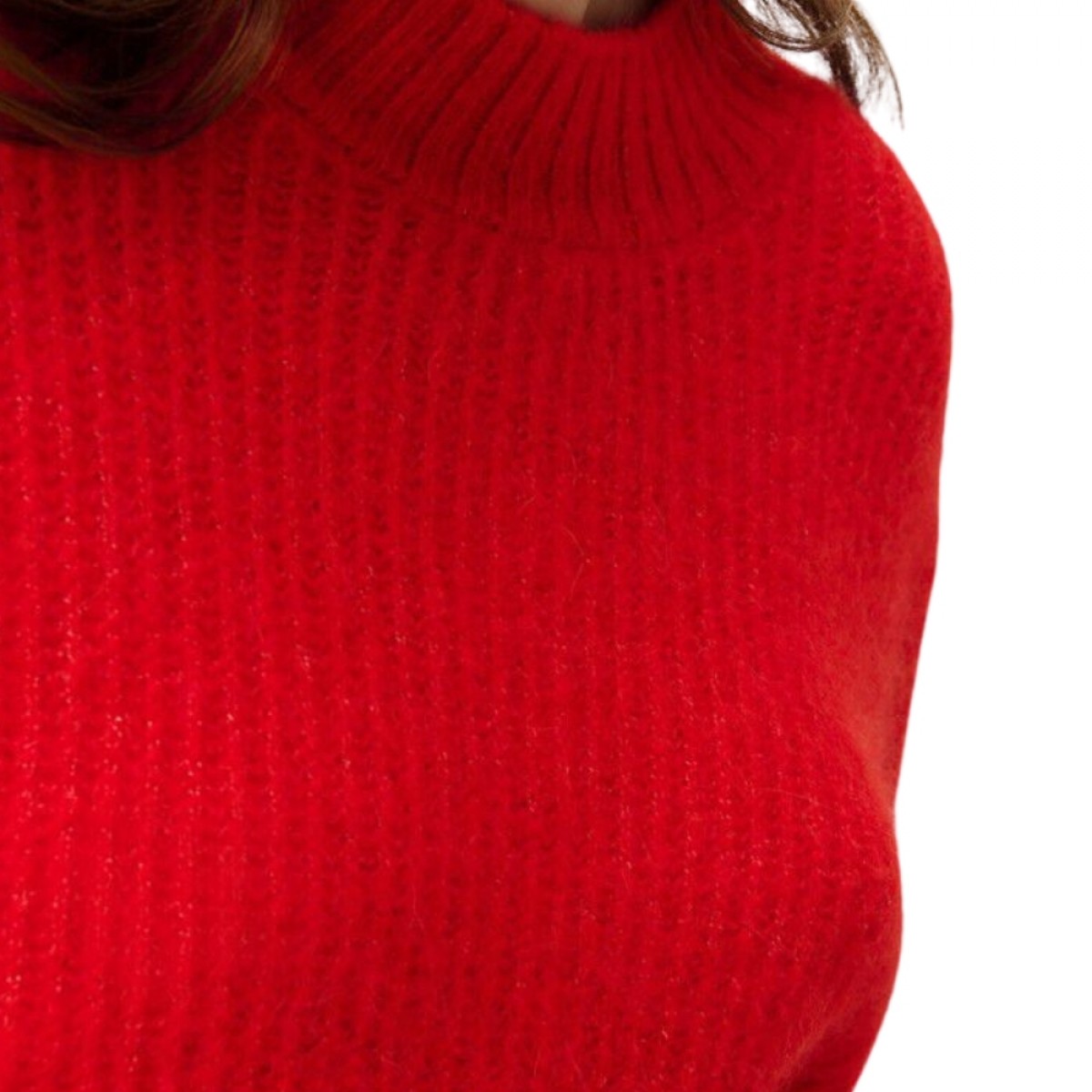 women´s jumper east - pepper melange - rib strik