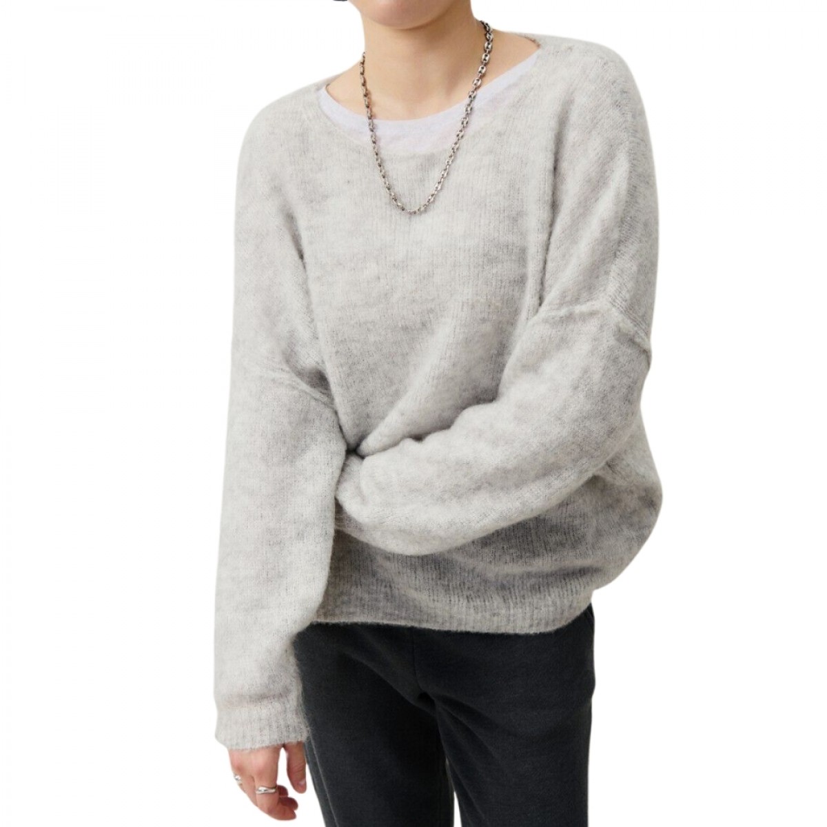 women's sweater yanbay - heather grey - ærme
