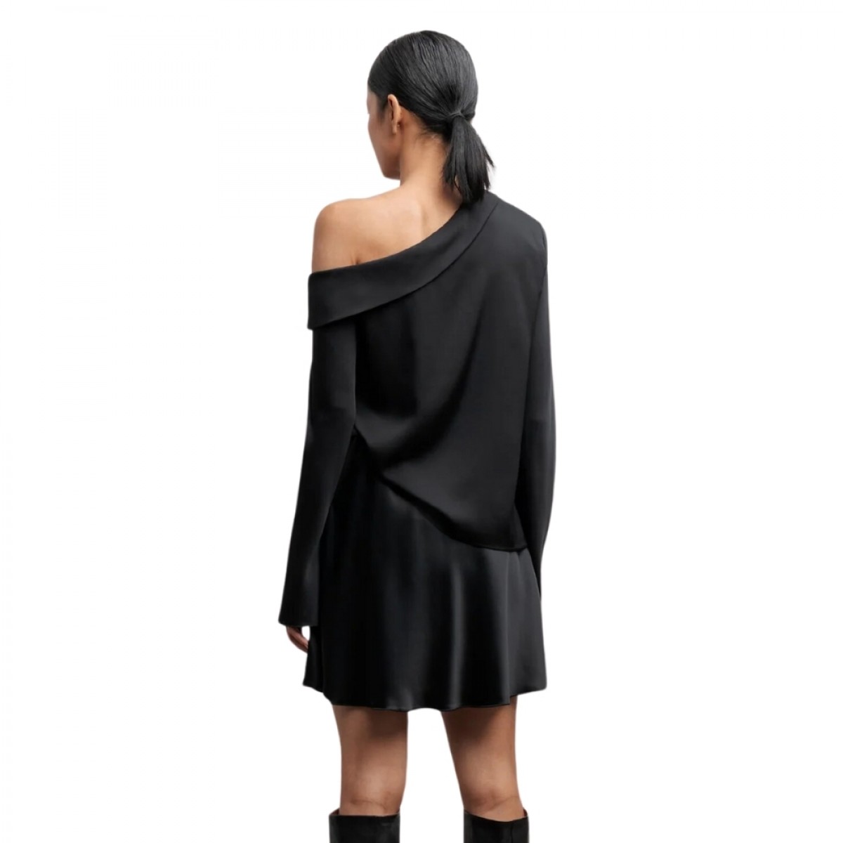 cali silk blouse - black - ryg