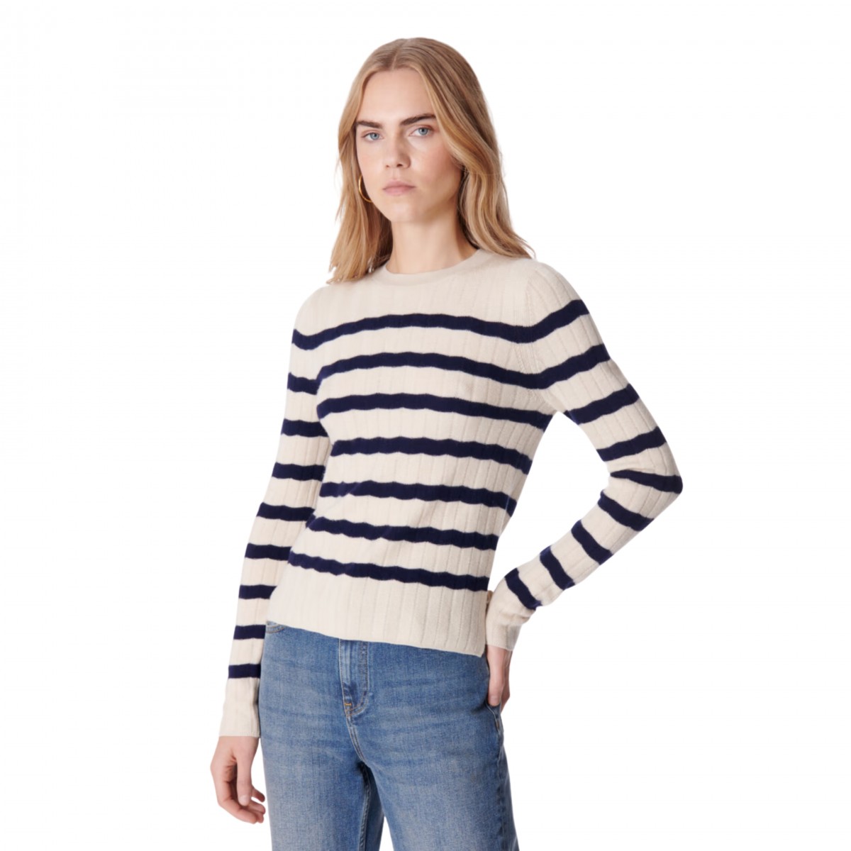 estelle sweater - ecru/navy