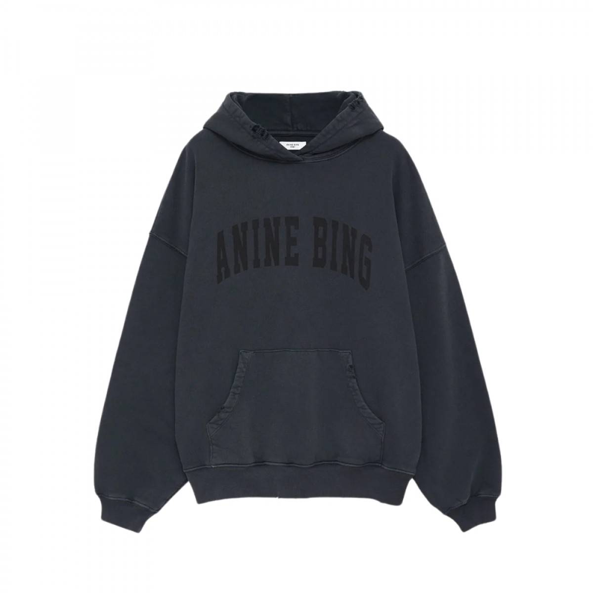 anine bing harvey sweatshirt - washed black - front