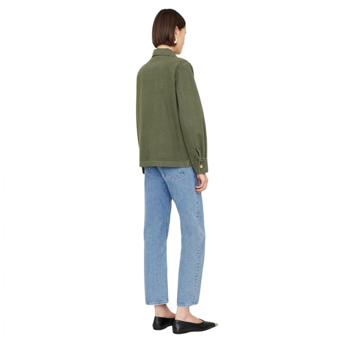 anine bing corey jacket - army green - era siden
