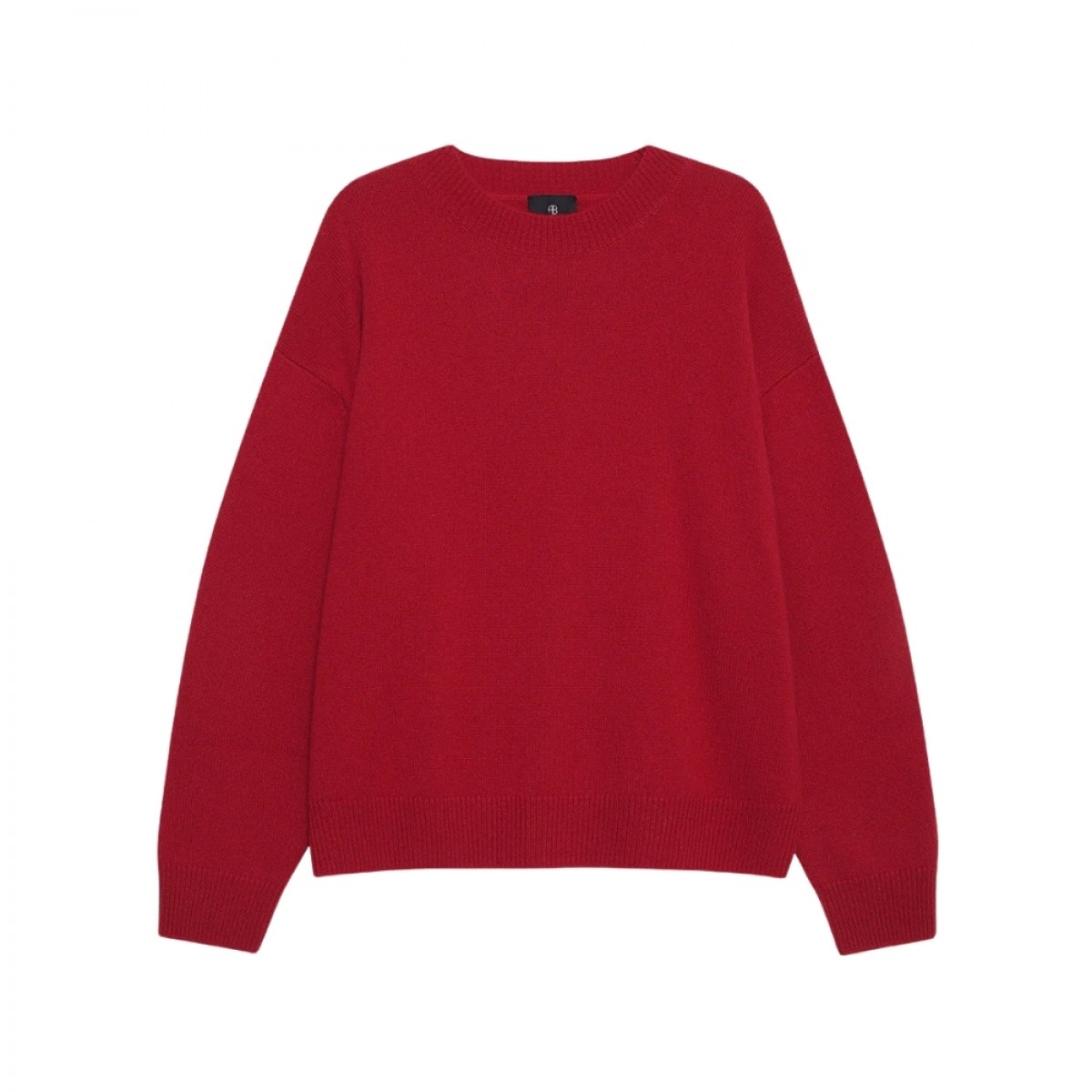 anine bing lee crew sweater - scarlet red - front