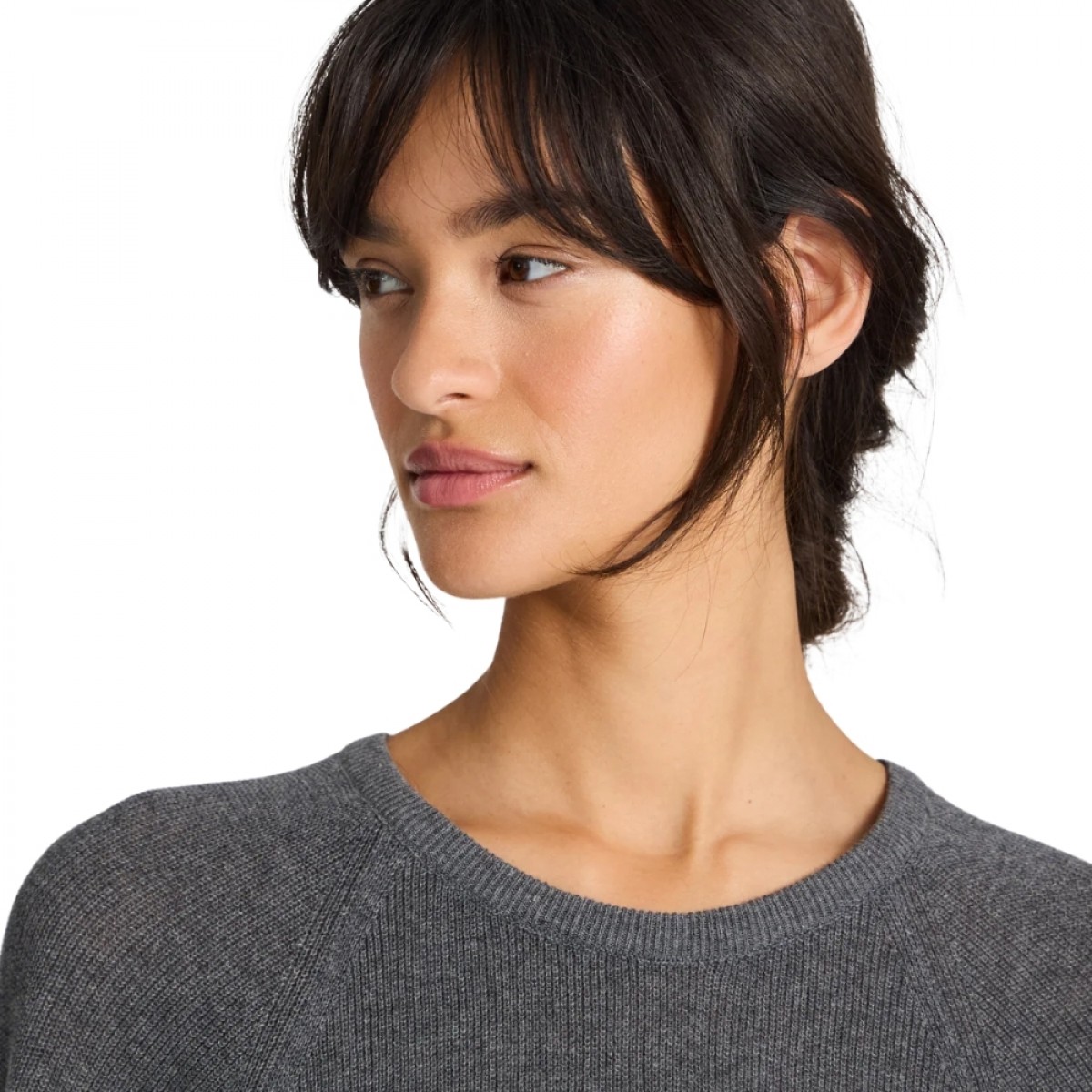 karen knit tee - dark grey - hals