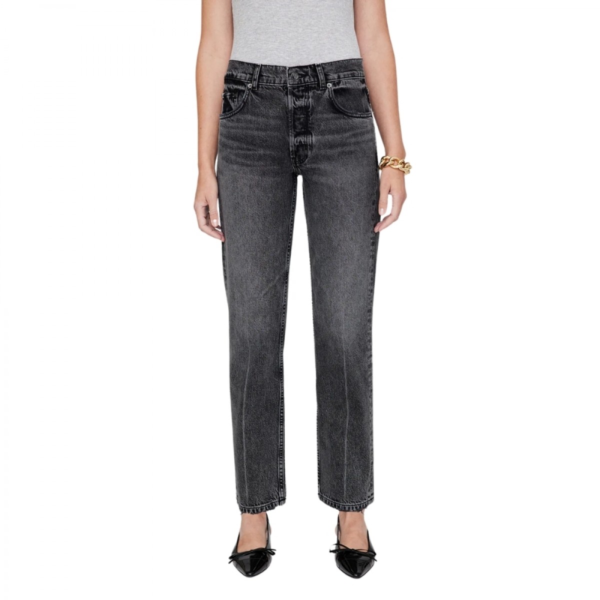 anine bing kate jean - grey - model front