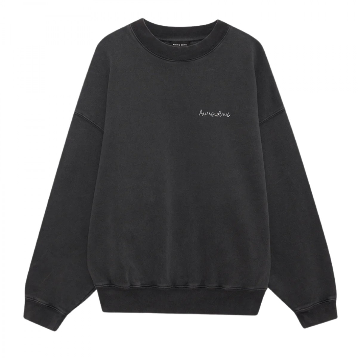 anine bing jaci sweatshirt lyrics - washed black - front