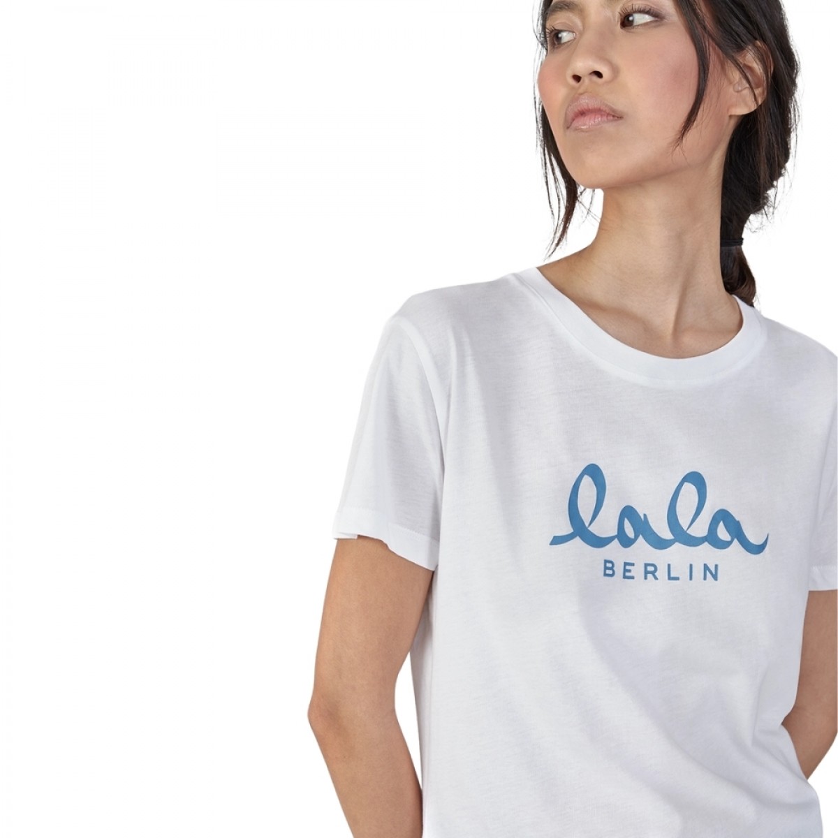 lala berlin t-shirt cara - white/blue - logo
