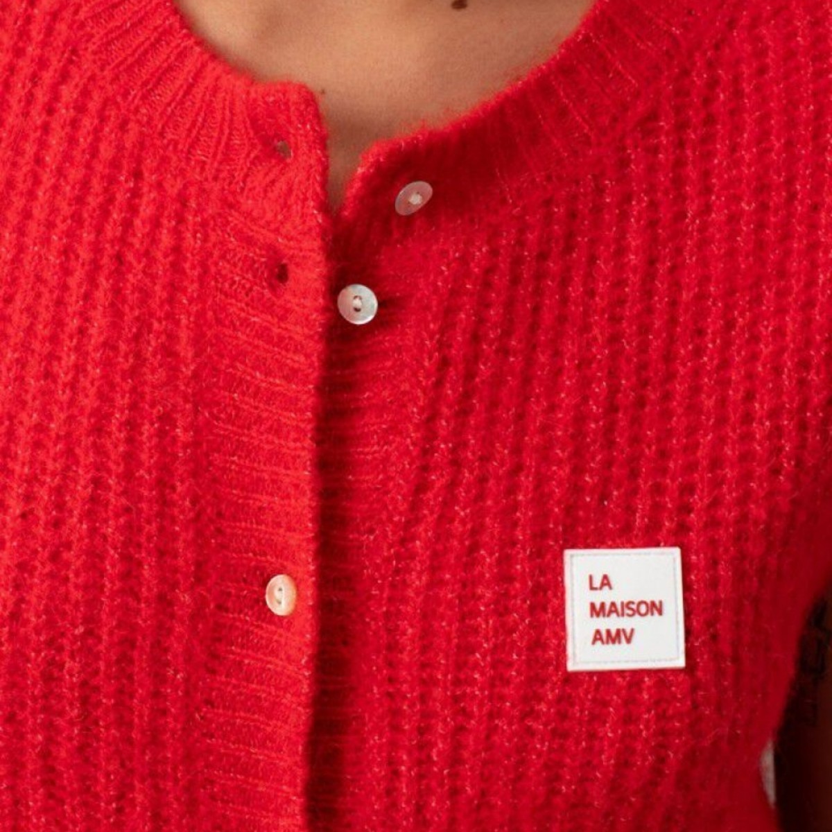 women's gilets east - chili pepper melange - logo