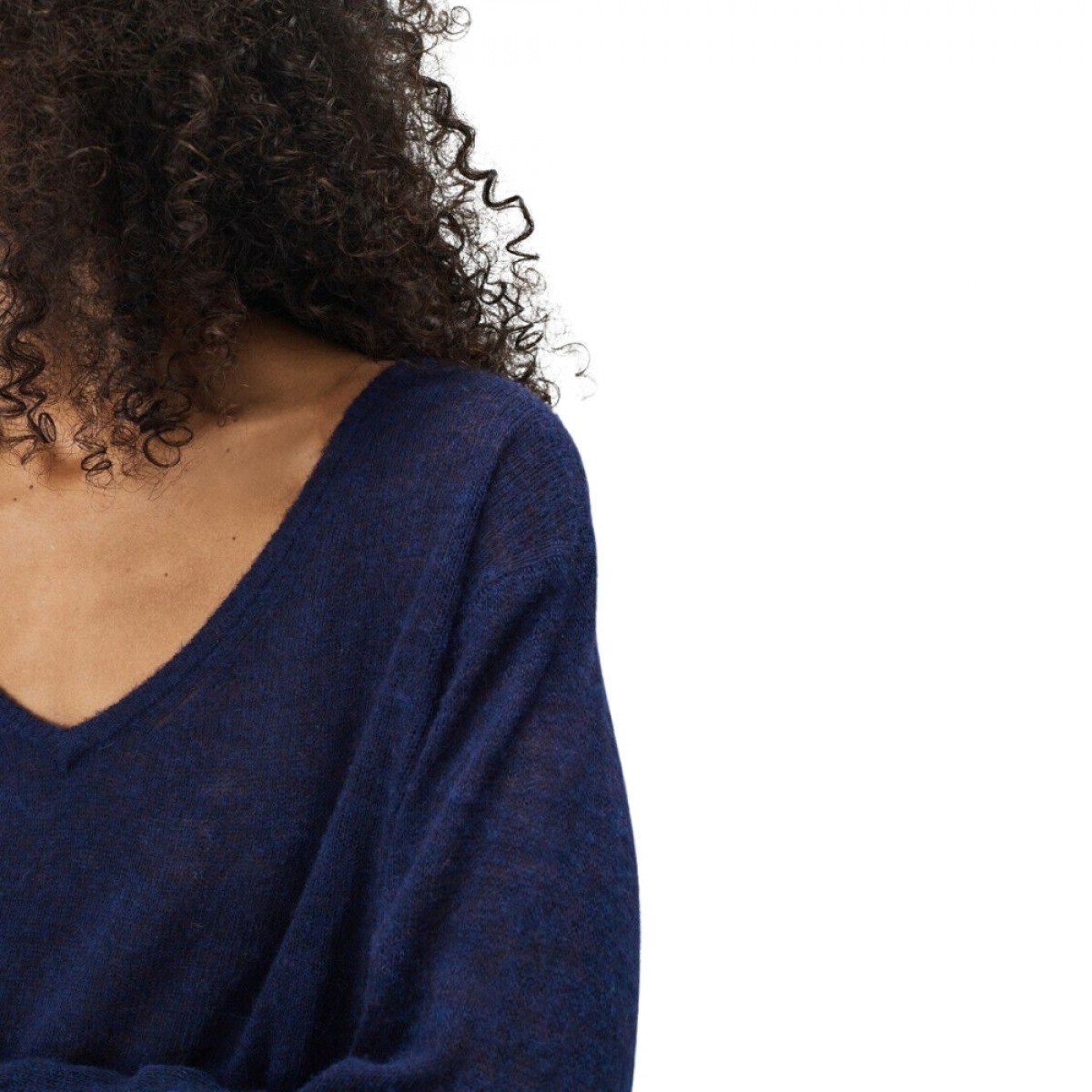 women's jumper - dumy - navy melange - hals