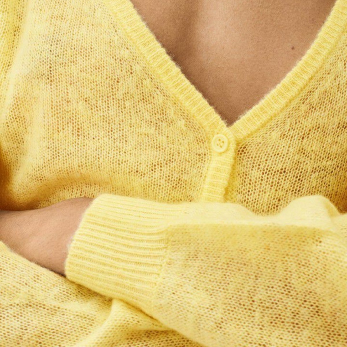 women's cardigan - dumy - shell melange - hals