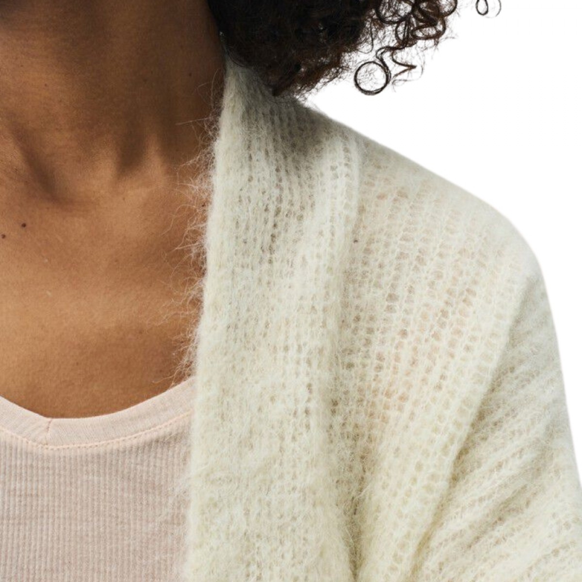 women's cardigan bymi - mother of pearl - hals