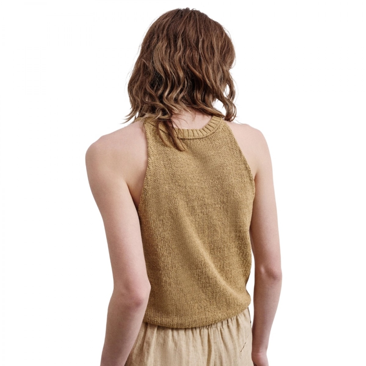 pomandére knit tank - tobacco - ryg