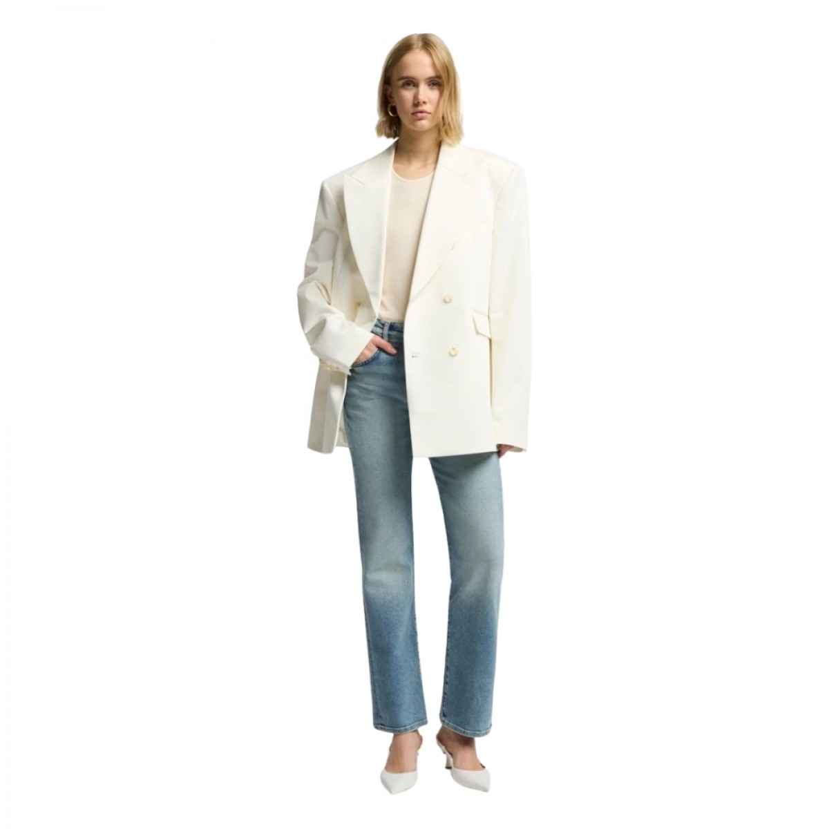 calie straight amuse me - denim blue - model look