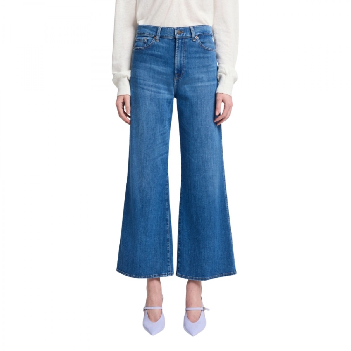 lotta cropped nevada - denim blue - model front