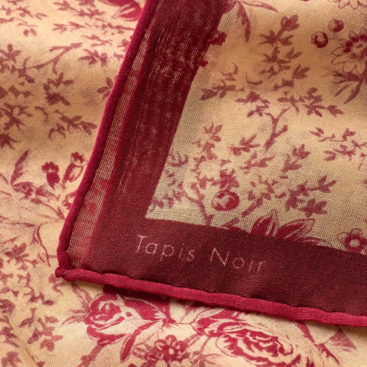 handkerchief pink toile - red - logo