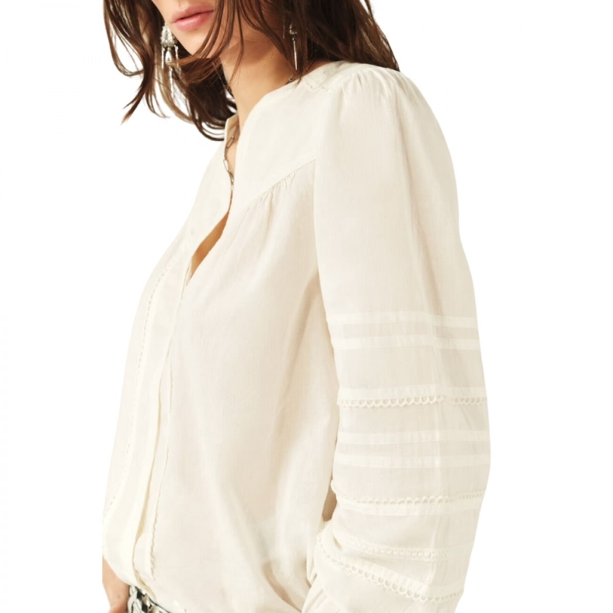 blouse yella - ecru - fra siden