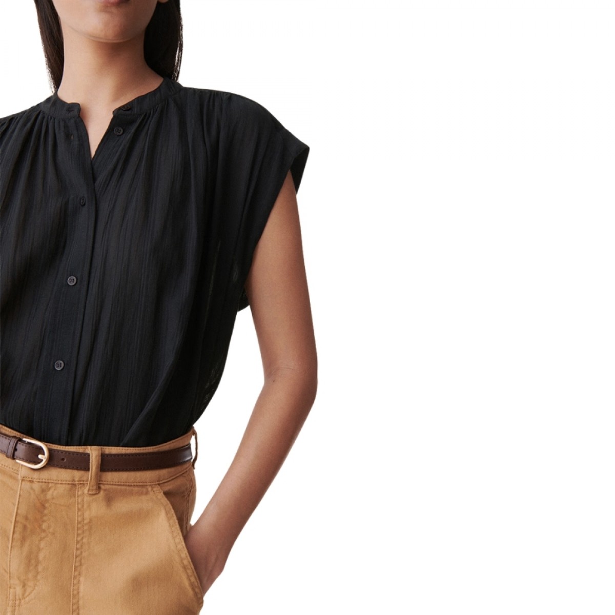 clio blouse - black - ærme